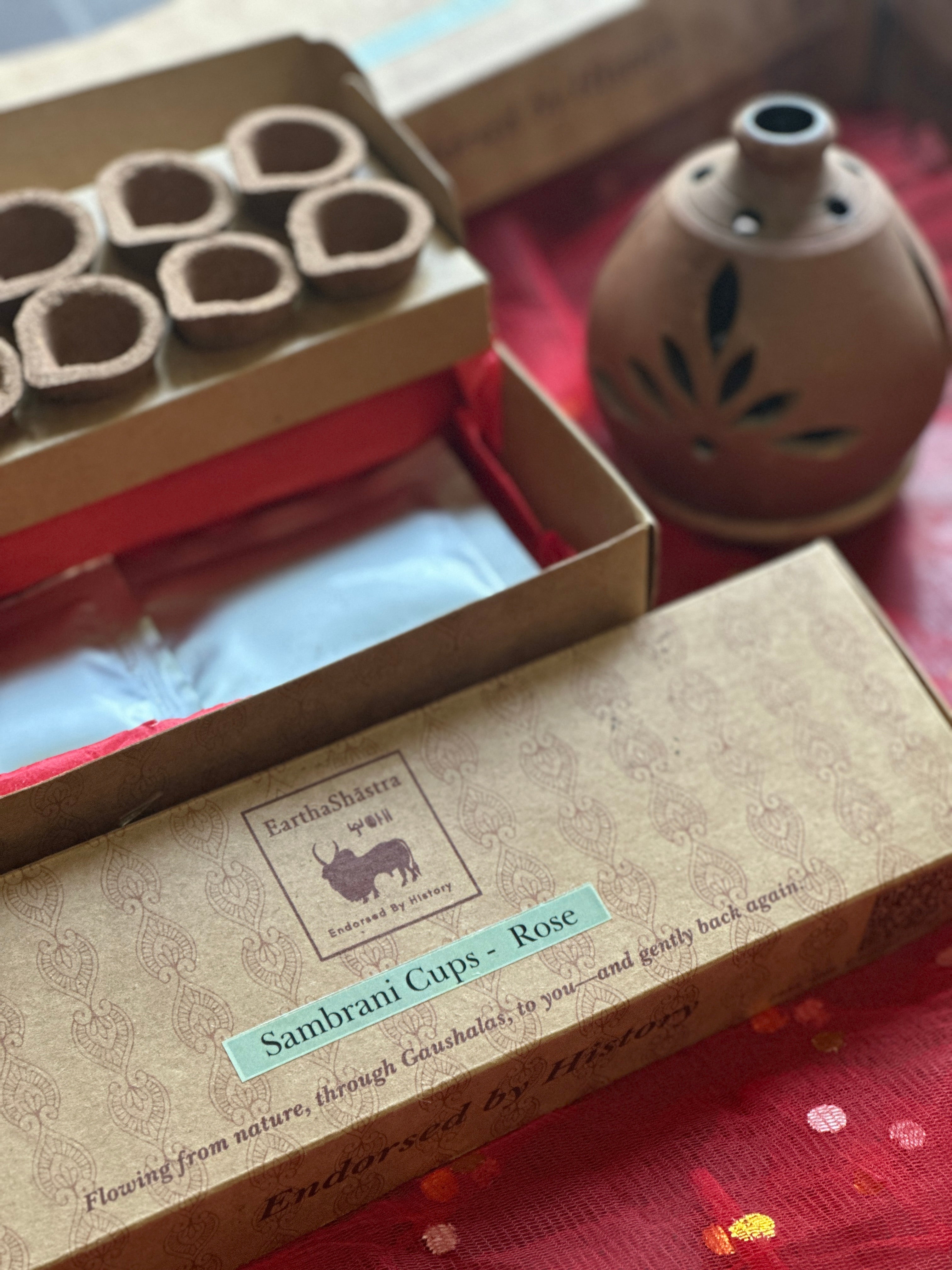 Rose Sambrani Cups (Pack of 12)